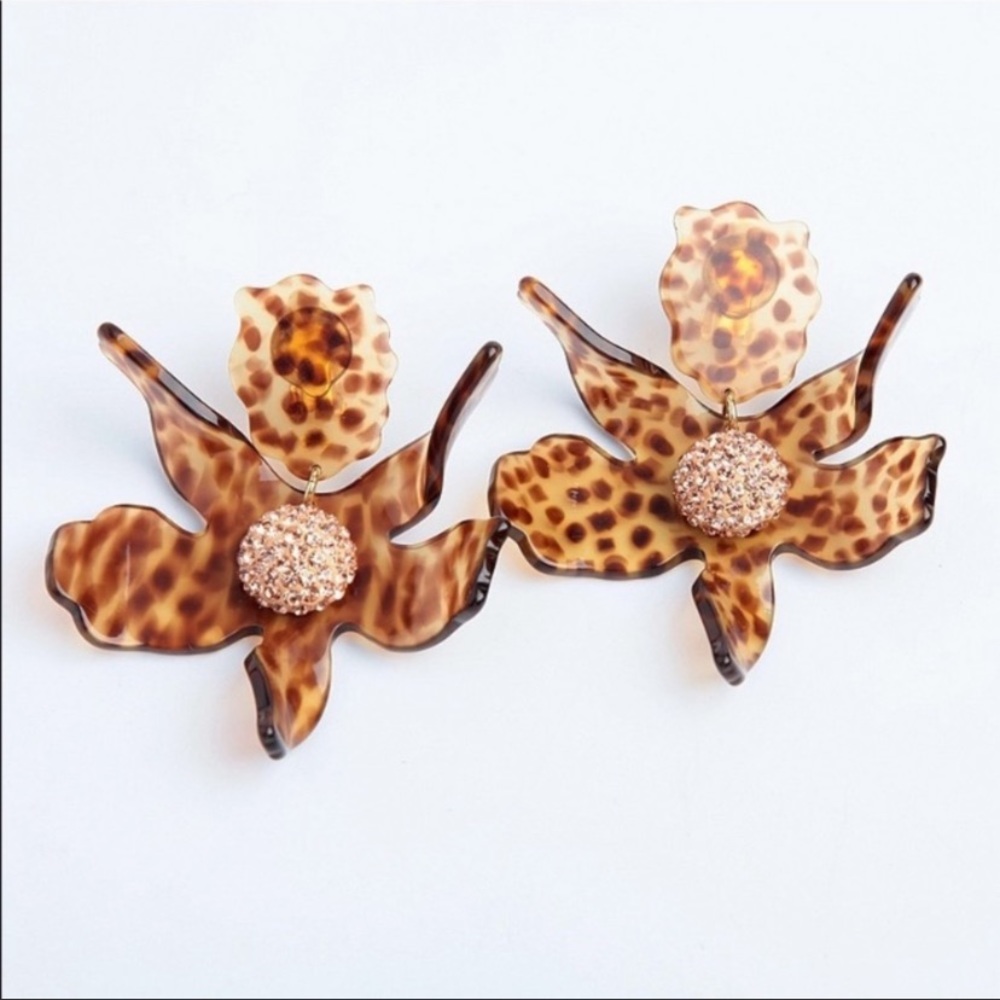 NWOT Lele Sadoughi Leopard Crystal Earring